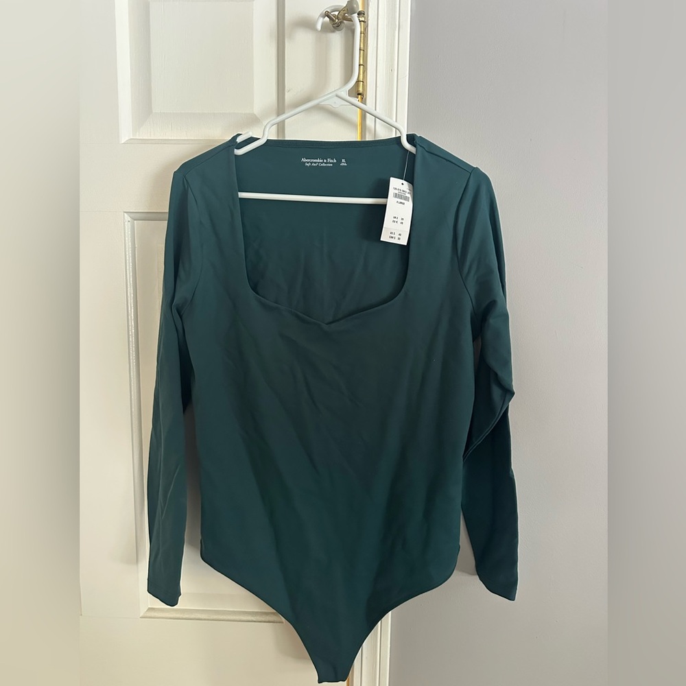 Women's Green Long Sleeve Bodysuit